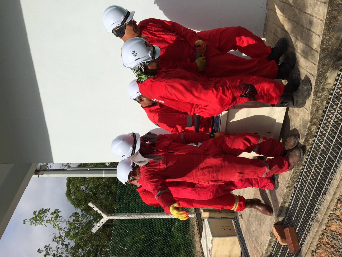 Petrolec engineer with industrial battery bank