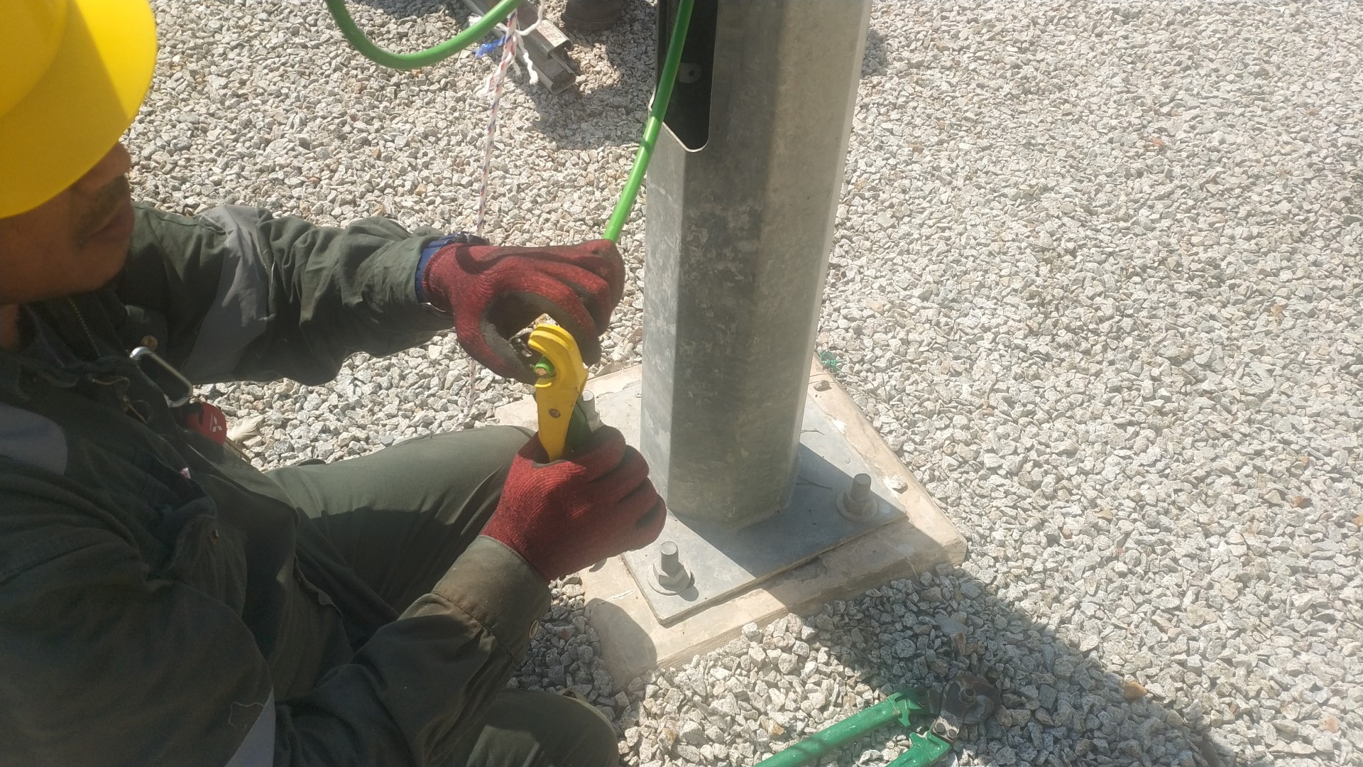 PRSB technician installing earthing and lightning protection